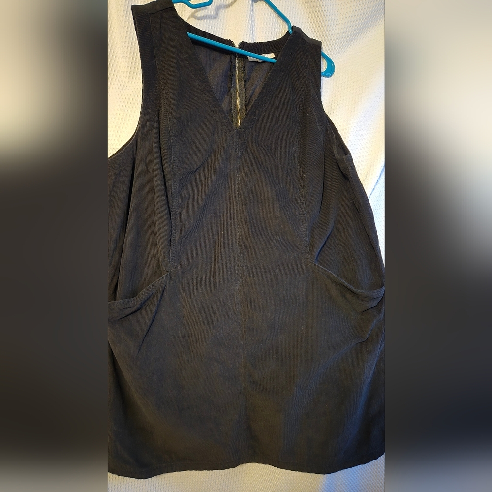 Woman Within Corduroy Black Jumper Dress Size 20